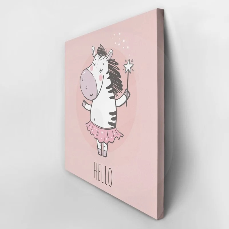 Πίνακας σε καμβά CUTE LITTLE ZEBRA PRINCESS