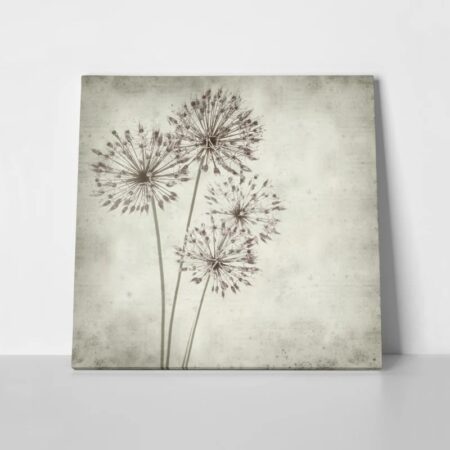 Πίνακας σε καμβά TEXTURED OLD PAPER BACKGROUND ALLIUM - Floral - Λουλουδια Sticky 1