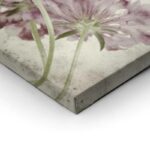 Πίνακας σε καμβά TEXTURED OLD PAPER BACKGROUND SCABIOSA FLOWER