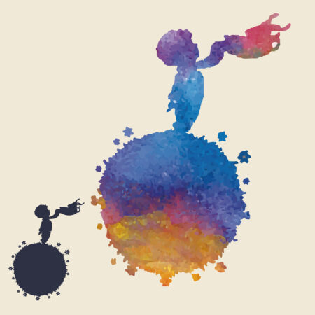 Πίνακας σε καμβά ABSTRACT LITTLE PRINCE ON PLANET - Παιδικοι και set Sticky 4