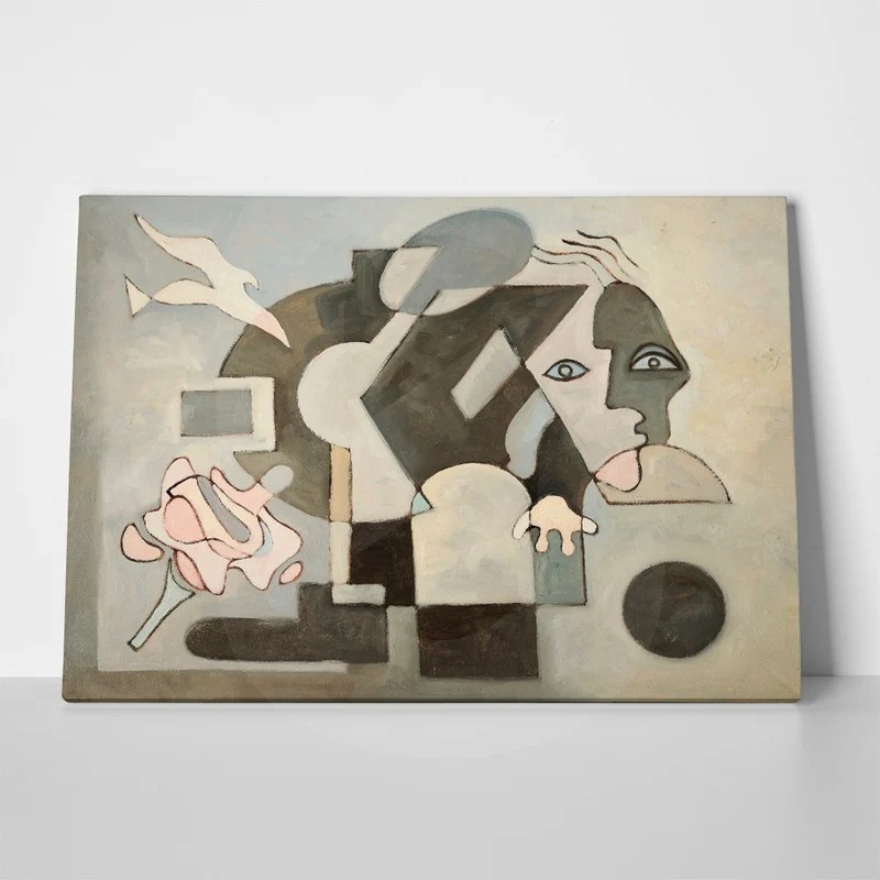 Πινακας σε καμβά ABSTRACT OIL PAINTING DOVE FACE GEOMETRICAL