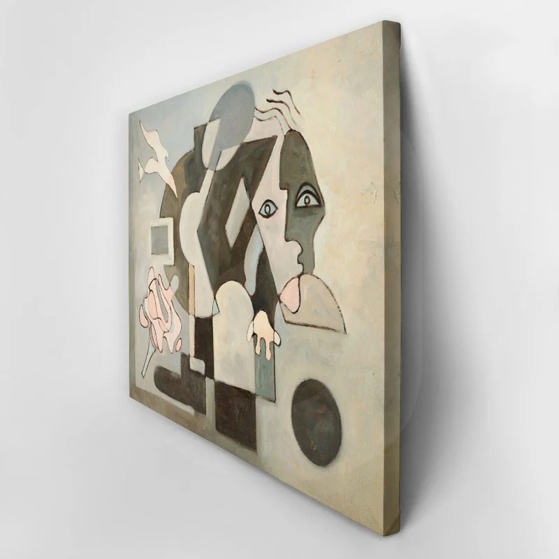 Πινακας σε καμβά ABSTRACT OIL PAINTING DOVE FACE GEOMETRICAL