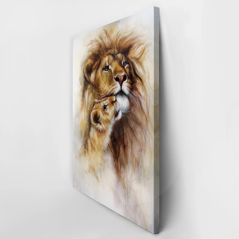 Πινακας σε καμβά AIRBRUSH PAINTING LOVING LION
