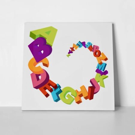 Πίνακας σε καμβά ALPHABET SWIRL - Παιδικοι και set