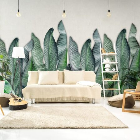 Αυτοκόλλητη Ταπετσαρία τοίχου BANANA LEAVES WATERCOLOR - Tropical Sticky 2
