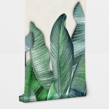 Αυτοκόλλητη Ταπετσαρία τοίχου BANANA LEAVES WATERCOLOR - Tropical Sticky 3