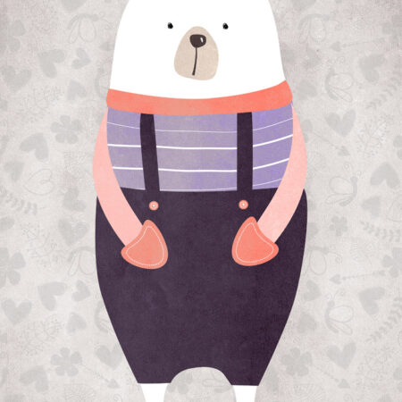 Πινακας σε καμβά BEAR WEARING CLOTHES - Παιδικοι και set Sticky 4