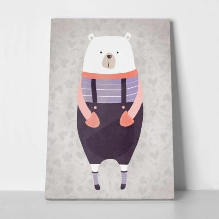 Πινακας σε καμβά BEAR WEARING CLOTHES - Παιδικοι και set