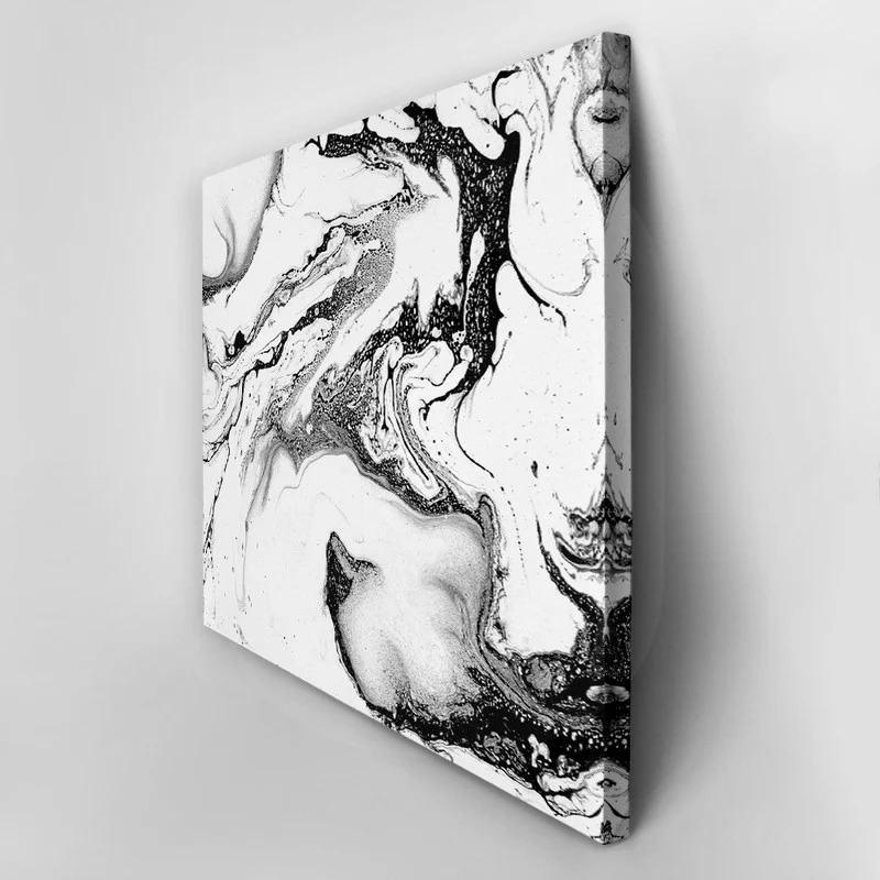 Πινακας σε καμβά BLACK INK MARBLE TEXTURE 4