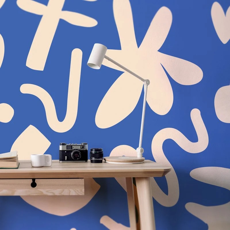 Αυτοκόλλητη Ταπετσαρία τοίχου BLEU MATISSE STYLE SYMBOLS