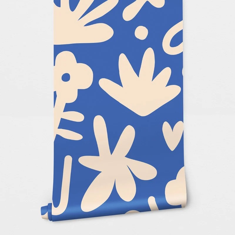 Αυτοκόλλητη Ταπετσαρία τοίχου BLEU MATISSE STYLE SYMBOLS