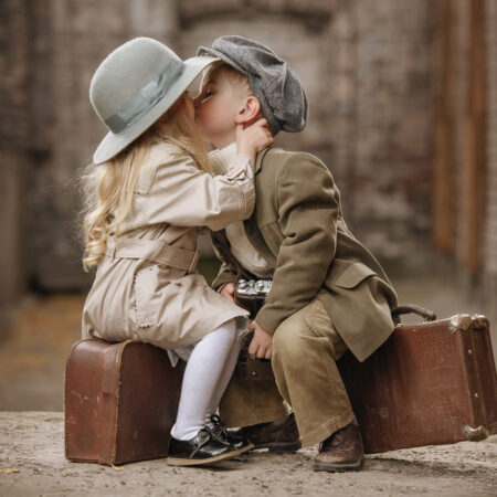 Πινακας σε καμβά BOY GIRL ROMANTIC ENCOUNTER - Vintage Sticky 4