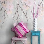 Αυτοκόλλητη Ταπετσαρία τοίχου BRANCHES WITH PINK LEAVES
