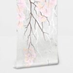 Αυτοκόλλητη Ταπετσαρία τοίχου BRANCHES WITH PINK LEAVES