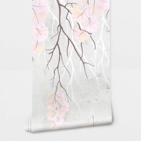 Αυτοκόλλητη Ταπετσαρία τοίχου BRANCHES WITH PINK LEAVES - Floral - Λουλουδια Sticky 2