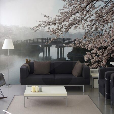 Αυτοκόλλητη Ταπετσαρία τοίχου CHERRY TREE ON THE FOG - Ταπετσαρίες Sticky 1