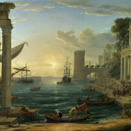 Πινακας σε καμβά CLAUDE - THE EMBARKATION OF THE QUEEN OF SHEBA - Αλλοι ζωγραφοι Sticky 4