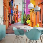 Αυτοκόλλητη Ταπετσαρία τοίχου COLOURFUL BURANO STREET