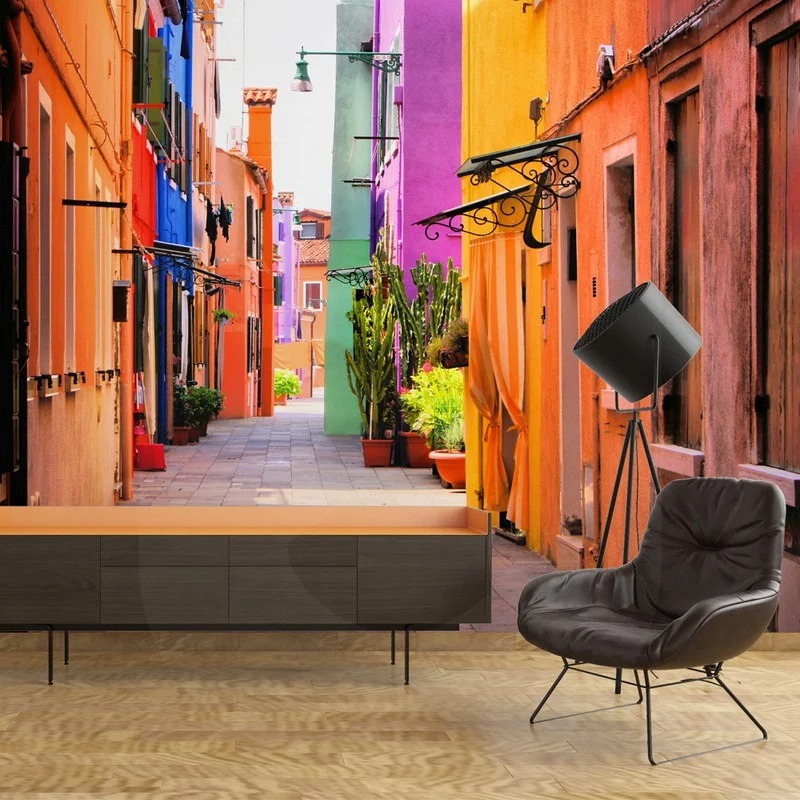 Αυτοκόλλητη Ταπετσαρία τοίχου COLOURFUL BURANO STREET