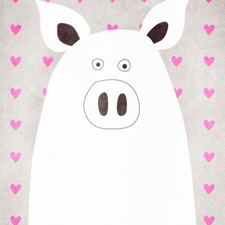 Πινακας σε καμβά CUTE PIG - Παιδικοι και set Sticky 4