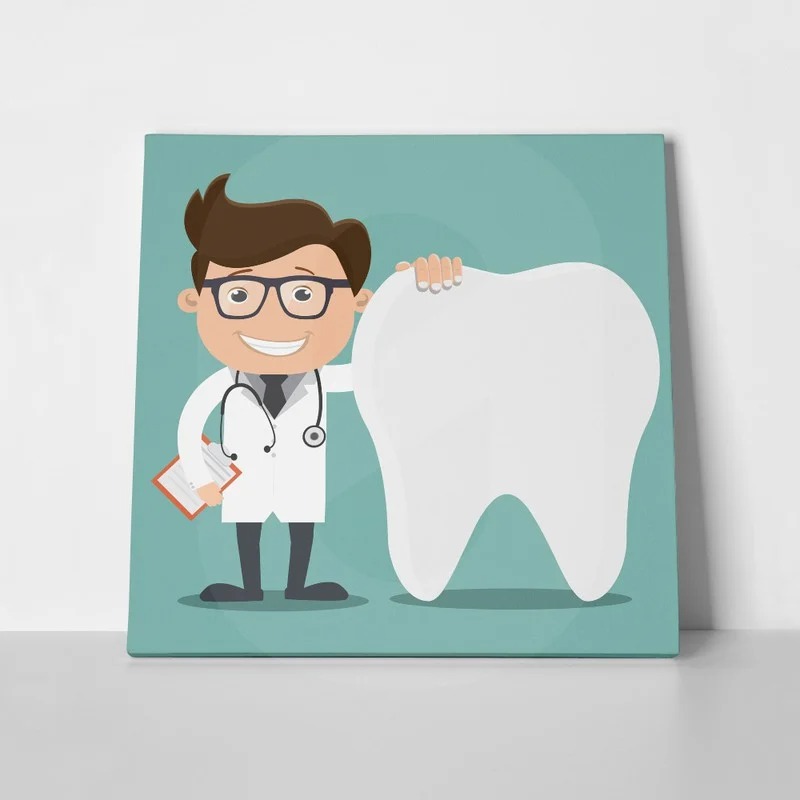Πίνακας σε καμβά DENTIST AND TOOTH