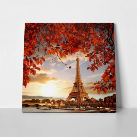 Πίνακας σε καμβά EIFFEL'S AUTUMN LEAVES - Πολεις και Αρχιτεκτονικη