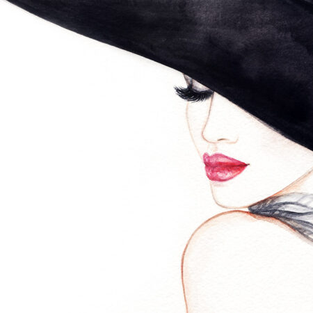 Πινακας σε καμβά ELEGANT LADY FASHION WATERCOLOR - Πορτραιτα και Φιγουρες Sticky 4
