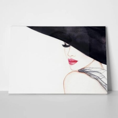 Πινακας σε καμβά ELEGANT LADY FASHION WATERCOLOR - Πορτραιτα και Φιγουρες