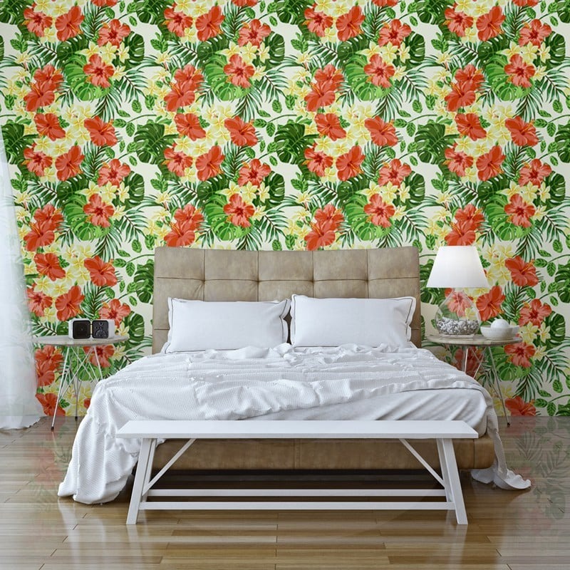 Αυτοκόλλητη Ταπετσαρία τοίχου HIBISCUS FLOWERS