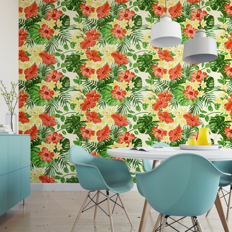 Αυτοκόλλητη Ταπετσαρία τοίχου HIBISCUS FLOWERS