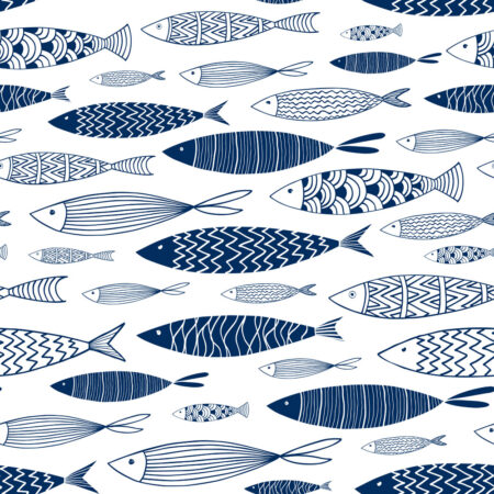 Πίνακας σε καμβά FISH PATTERN 1 - Ψαρια - Ζωα της θαλασσας Sticky 4