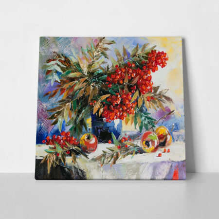 Πινακας σε καμβά FLOWERS WITH FRUIT - Floral - Λουλουδια