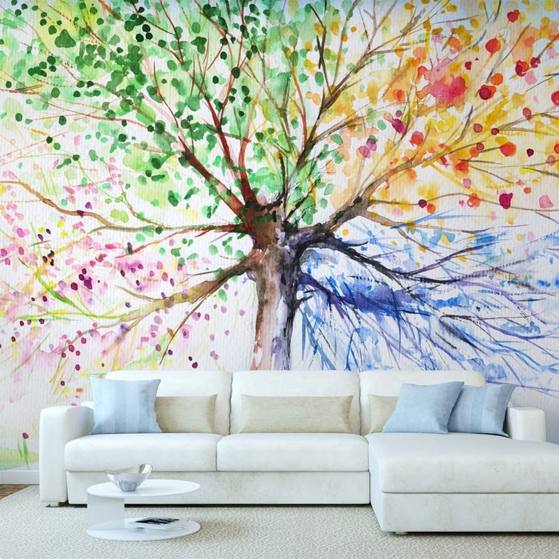 Αυτοκόλλητη Ταπετσαρία τοίχου FOUR SEASONS ARTISTIC TREE
