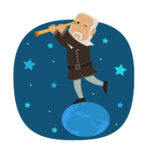 Πίνακας σε καμβά GALILEO CARTOON LOOKING STARS