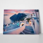 Πινακας σε καμβά GREAT EVENING VIEW SANTORINI FIRA
