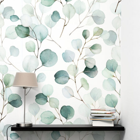 Αυτοκόλλητη Ταπετσαρία τοίχου GREEN LEAVES COMPOSITION - Floral - Λουλουδια Sticky 1