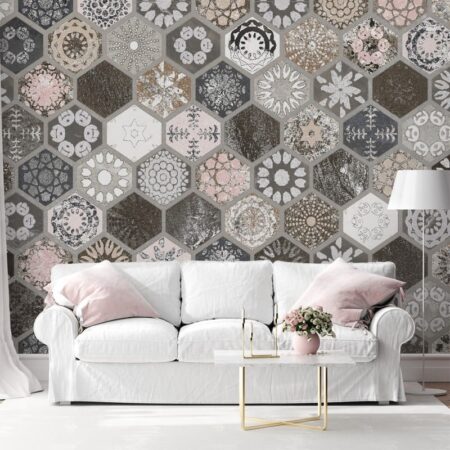Αυτοκόλλητη Ταπετσαρία τοίχου HEXAGON TILES - Μοτίβα