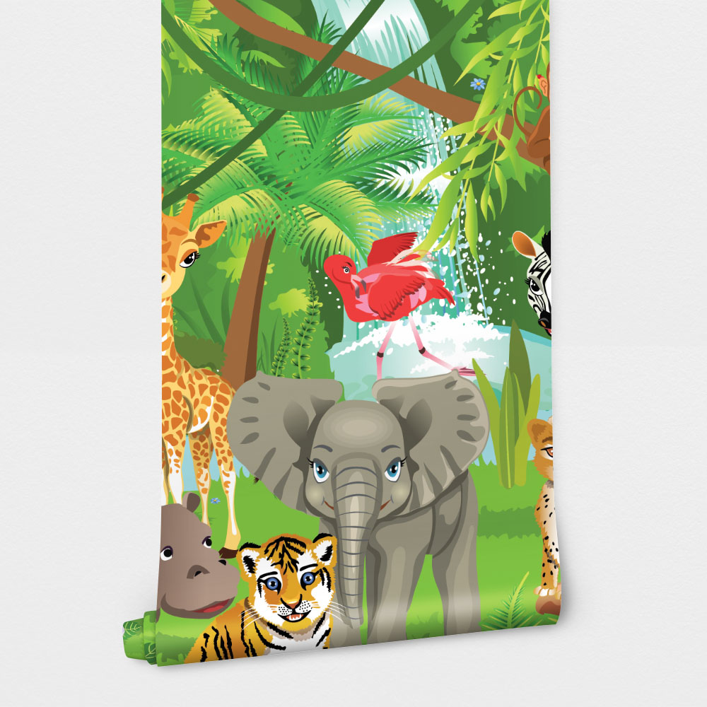 Αυτοκόλλητη Ταπετσαρία τοίχου JUNGLE ANIMALS