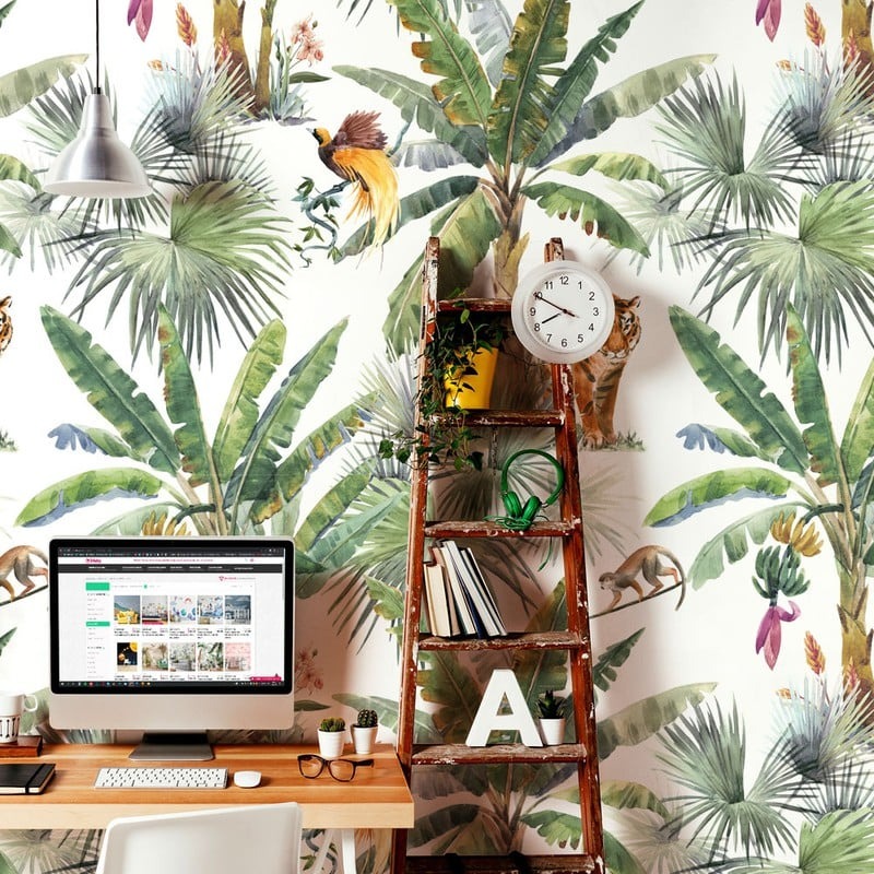 Αυτοκόλλητη Ταπετσαρία τοίχου JUNGLE ANIMALS PATTERN