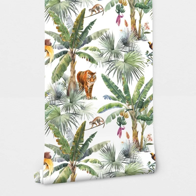 Αυτοκόλλητη Ταπετσαρία τοίχου JUNGLE ANIMALS PATTERN