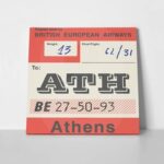 Πίνακας σε καμβά LUGGAGE TAG ATHENS