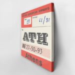 Πίνακας σε καμβά LUGGAGE TAG ATHENS