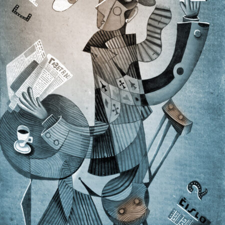 Πινακας σε καμβά MAN IN A HAT - Αφηρημενα και Abstract Sticky 4