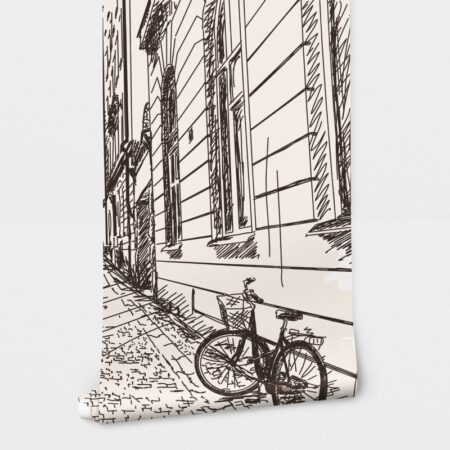 Αυτοκόλλητη Ταπετσαρία τοίχου OLD CITY SKETCH - Χάρτες - Πόλεις Sticky 2