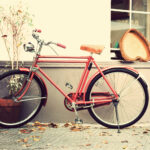 Πίνακας σε καμβά OLD RED BIKE