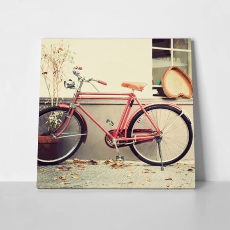 Πίνακας σε καμβά OLD RED BIKE - Ποδηλατα