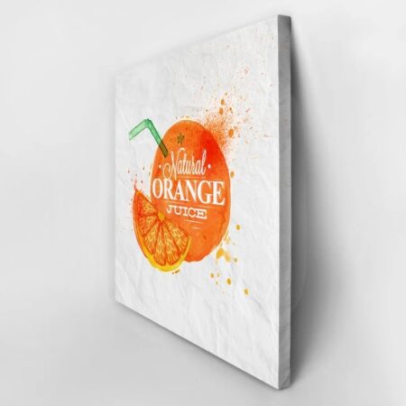 Πίνακας σε καμβά ORANGE - Typography και Χαρτες Sticky 2