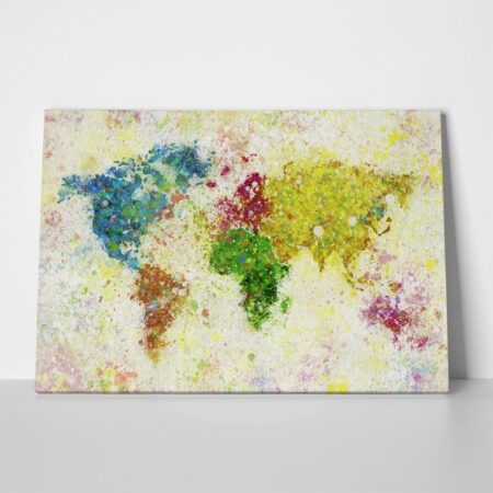 Πινακας σε καμβά PAPER PAINTING WORLD MAP - Χαρτες