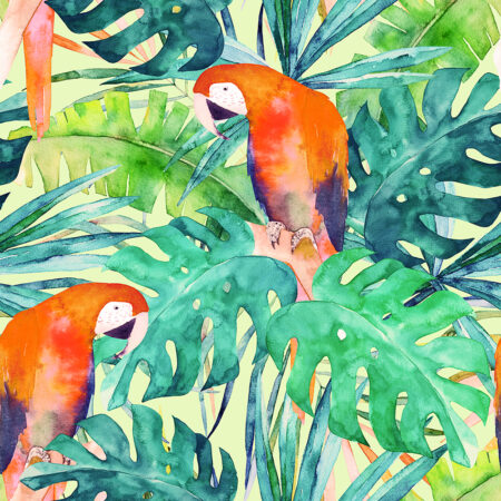 Πίνακας σε καμβά PARROTS WATERCOLOR - Πουλια Sticky 5