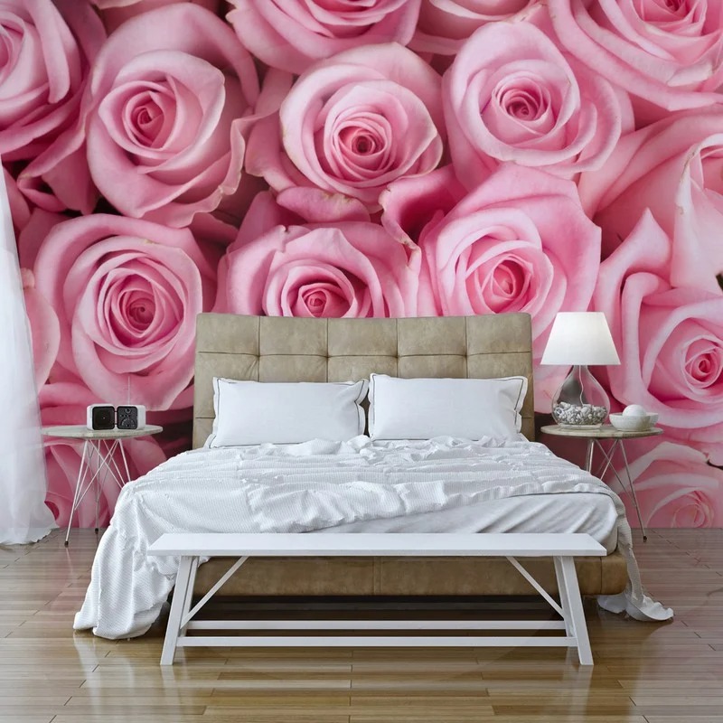 Αυτοκόλλητη Ταπετσαρία τοίχου PINK ROSES
